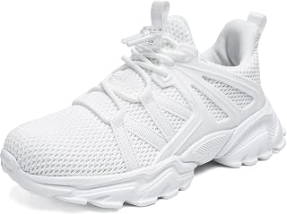 Boys Shoes Kids Running Athletic Unsiex All White Tennis Shoes Mesh Fashion Casual Girls Sneakers