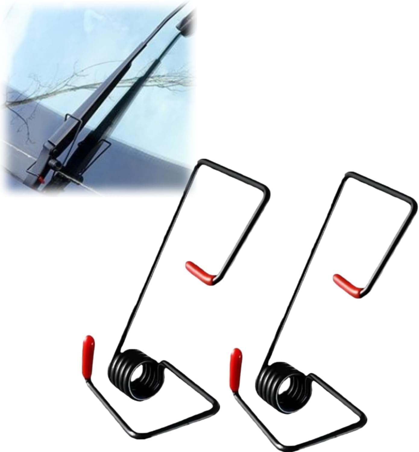 Jizian Black Windshield Wiper Arm Pressure Spring Booster,Wiper Arm Pressure Spring Set,Spring Puller For Windshield Wiper Arm,Car Wiper Booster Spring,Automotive Replacement Windshield Wiper Blades