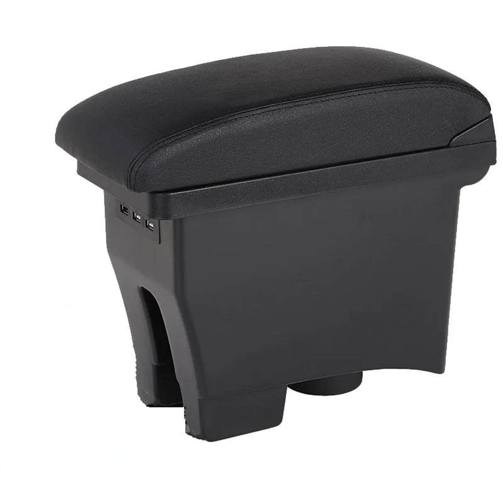 NMJLQW Storage Rack Car Armrest Box Center Storage Box Car Accessories Retrofit 2012-2018 For POLO Mk5 6R Vento(2 Black leather)