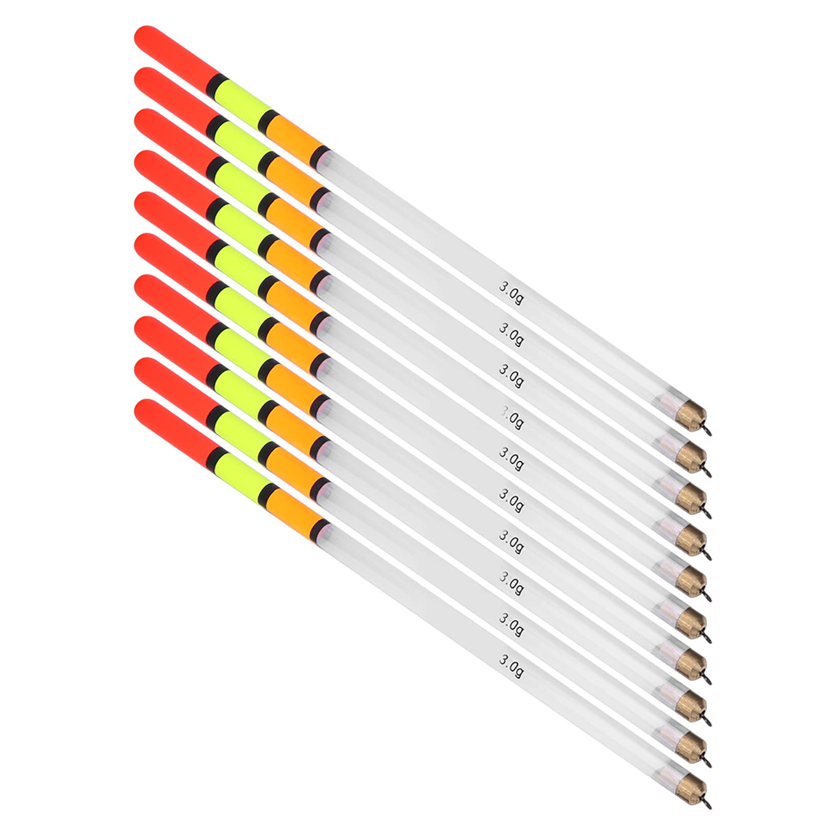 CFTGIW 10 Pcs Plastic Fishing Floats Bobber S Tube Multi Purpose Fish Feed Baits Accessories Kit Buoyancy sensitivity. Quality Fast Bright Useful T Fishing FloatFish (3.0 White