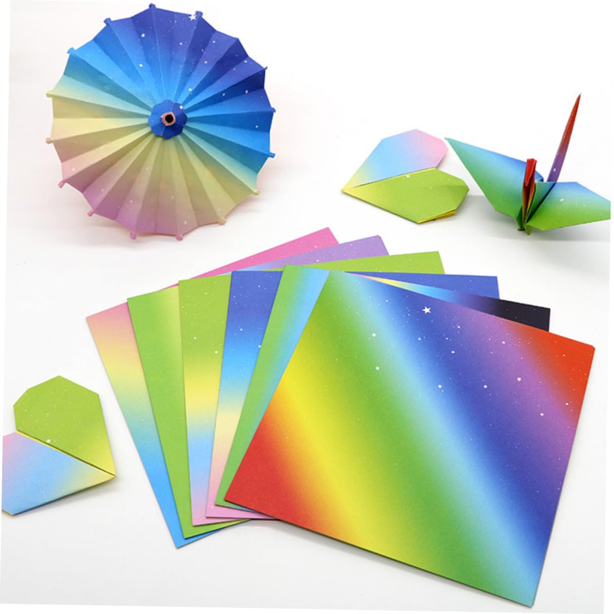jojofuny 522 Piezas Papel para Papiroflexia Doble Cara con Colores Degradados Papel Cuadrado para Origami Creativo Material Seguro para Manualidades Diy para Adultos