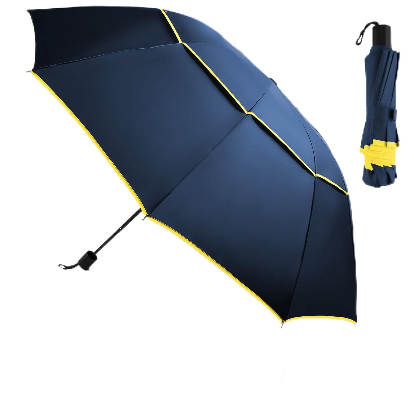 47/54/62-inches Extra Oversize Large Compact Golf Umbrella,Double Canopy Vented Windproof Waterproof Stick Umbrellas for women & men