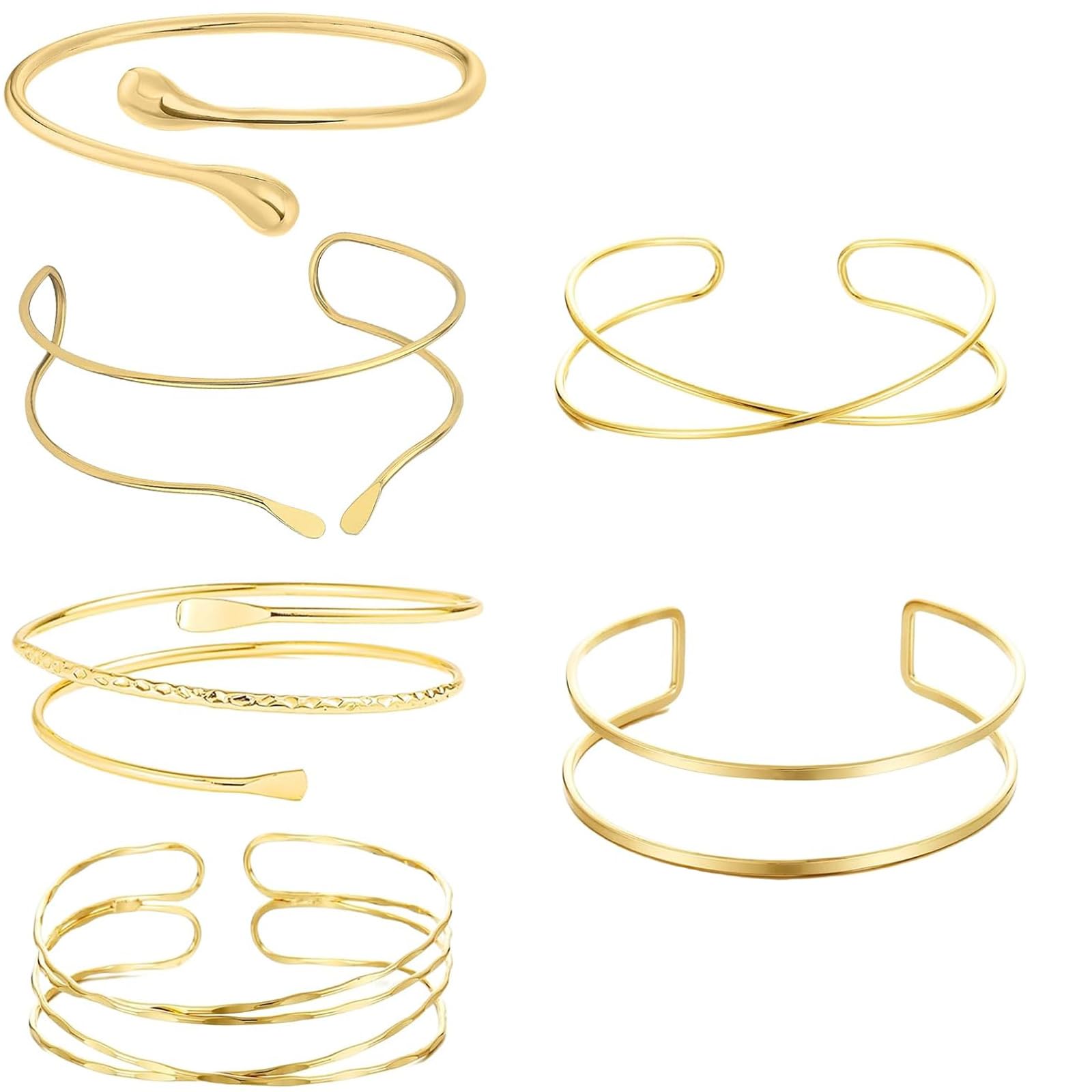 Ahaimy 6 Piezas Oro De La Parte Superior De La Parte Superior Del Brazalete, El Brazo De La Parte Superior Del Brazalete, Regalos De Brazalete, Diseño Minimalista Para Fiestas Y Ocasiones Especiales