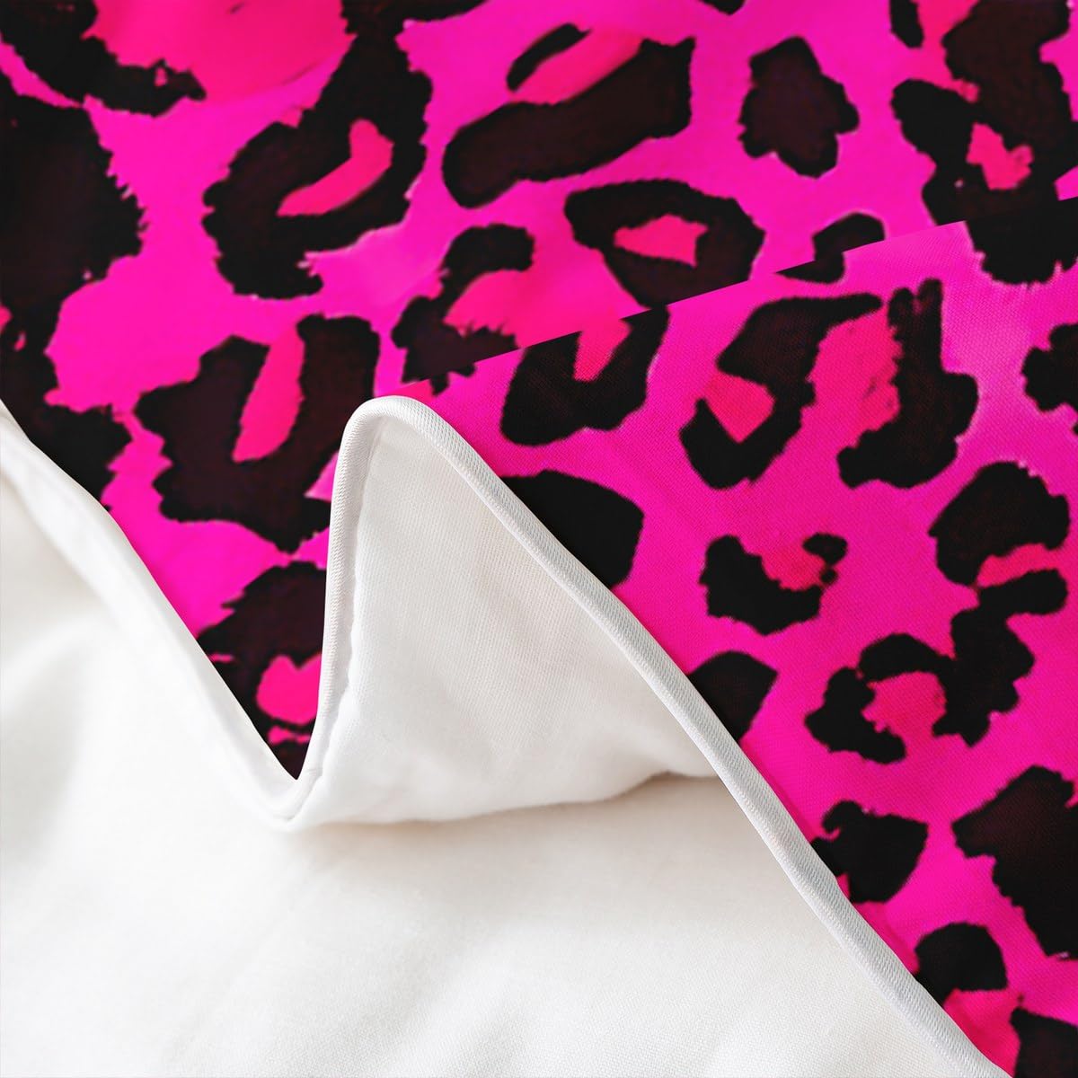 Homemissing Kinder heiße rosa Leopard 100% Baumwolle Bettwäsche Set 135x200cm Tierdruck Betten für Kinder Jungen Mädchen Gepard Bettwäsche-Set leichte Frauen Männer Safari Schlafzimmer Dekor