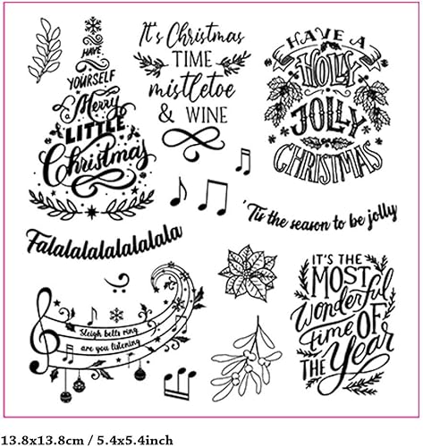 Miniatura 2 de Sello transparente de silicona transparente con texto en inglés "Merry Christmas" para álbumes de recortes, diario, fabricación de tarjetas