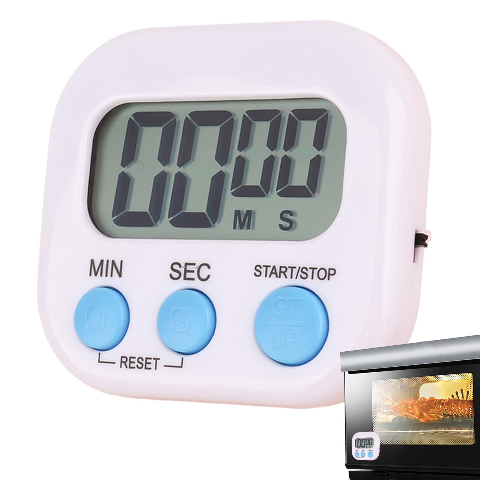 Kitchen Timer Digital - Countdown Small Digital Timer with Magnetic Back, Loud Alarm, Easy to Use - Multifunctional Magnetic Timer for Classroom,