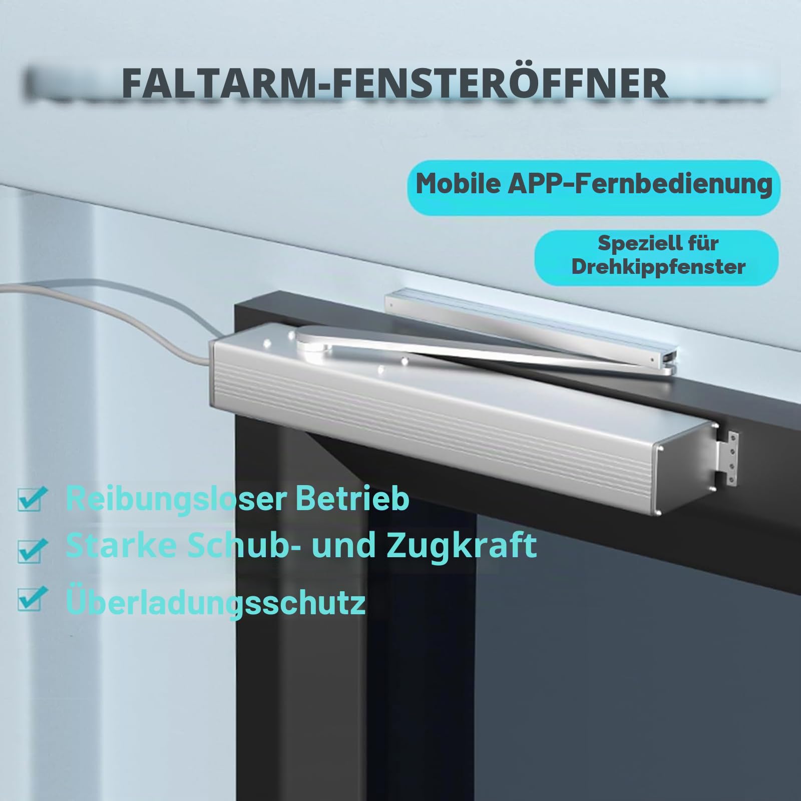 Automatischer WLAN-Fensteröffner für Schiebefenster mit App-Fernbedienung