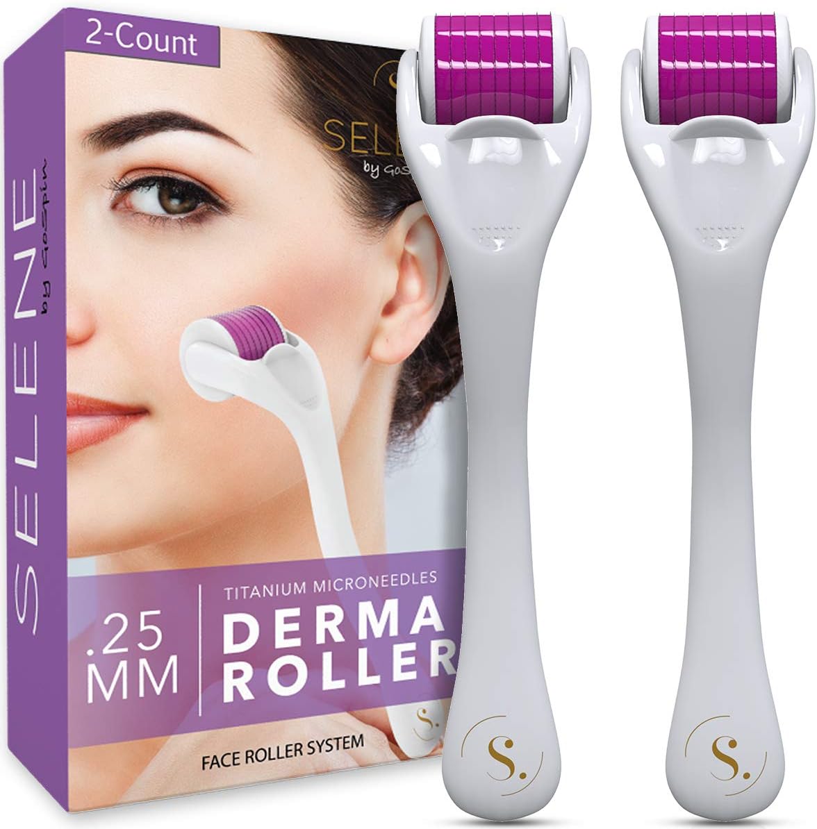 Premium Derma Roller 0.25mm - Microneedle Face Roller To Give Skin A Smoother Look and Feel, Includes Storage Case