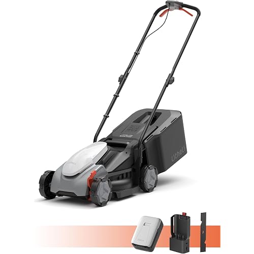 Litheli 14 Inch Cordless Lawn Mower, 5.0Ah Battery Powered Push Mower with Brushless Motor, Quiet & No Maintenance, Lightweight Grass Cutter for Small to Mid-Sized Yards