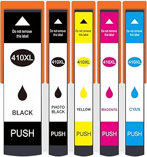 XP-7100 XP-640 XP-830 XP-530 XP-630 XP-635 Remanufactured 410XL Ink Cartridges for 410 XL Combo Pack for Expression Premium XP-7100 XP-530 Printer (Black, Cyan, Magenta, Yellow, Photo Black)