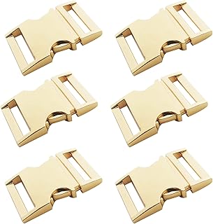 Bytiyar Buckle 6 pcs 3/4 inch(20mm) Quick Side Release Clips Metal Buckles for Straps Webbing Paracord Bracelet Dog Collar Backpack Belt, Light Gold