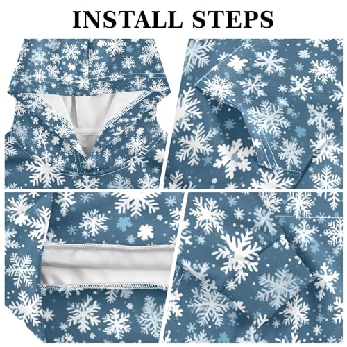 Kids Hoodies Sweaters Christmas Xmas Snowflake Hooded Sweatshirts with Big Pockets for Boys Girls B04003883