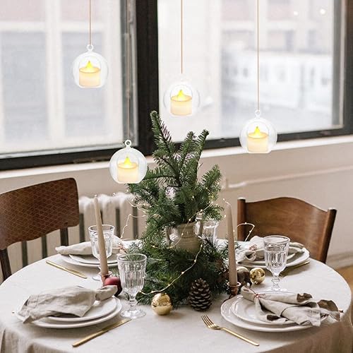 Miniatura 5 de DECHOUS 10 bolas de Navidad transparentes, bolas de adorno rellenables para árbol de Navidad, decoraciones colgantes para decoración de fiestas de