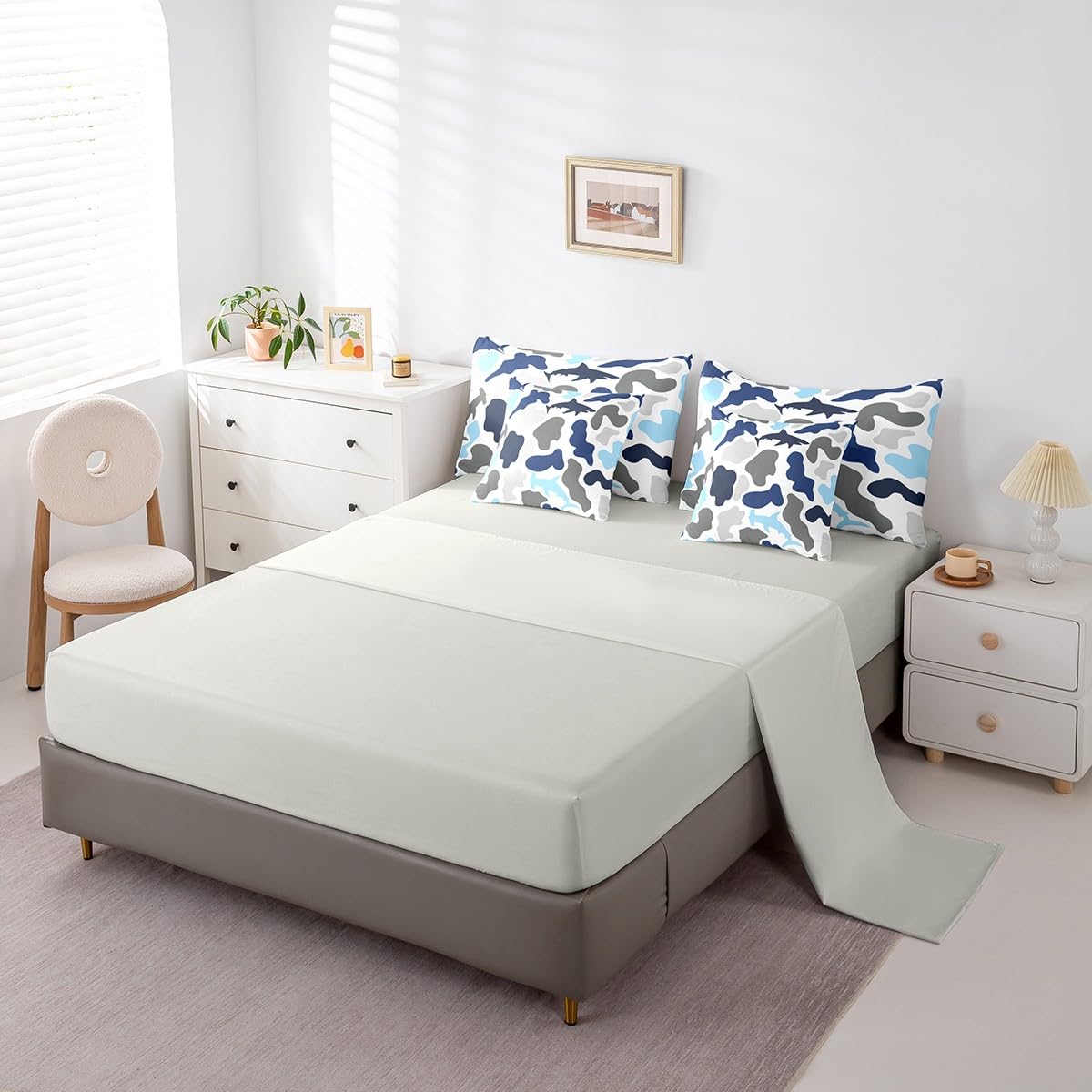 Amazon.com: 7Pieces Camouflage Comforter King,Blue Grey Camo