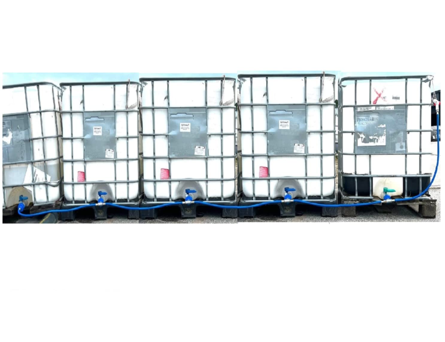 UZMAN - Conector adaptador de depósito IBC con manguera de agua flexible, grifo, depósito de agua, depósito de agua de lluvia, juego de conexión de contenedores de riego de jardín (5 mangueras IBC)