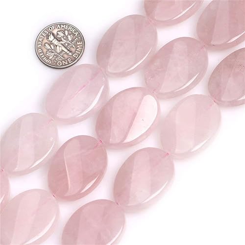 Miniatura 7 de JOE FOREMAN 0.512x0.709 in Oval Twist Aventurina Jade Natural Semiprecioso para la fabricación de joyas Perlas sueltas 15"