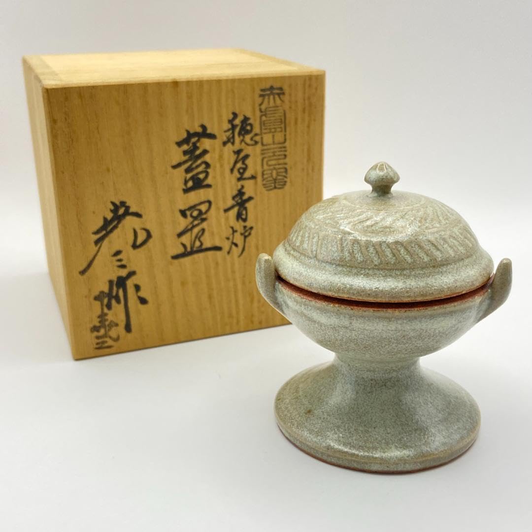 Amazon.co.jp: 蓋置 穂屋香炉 赤膚焼 古瀬堯三 共箱入 茶道具