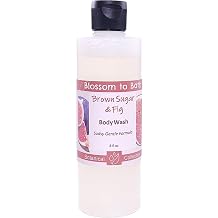Blossom to Bath Brown Sugar & Fig Body Wash 8 Ounce - Natural Fragrance - Cleans And Refreshes Skin with a Rich Fruity Scent