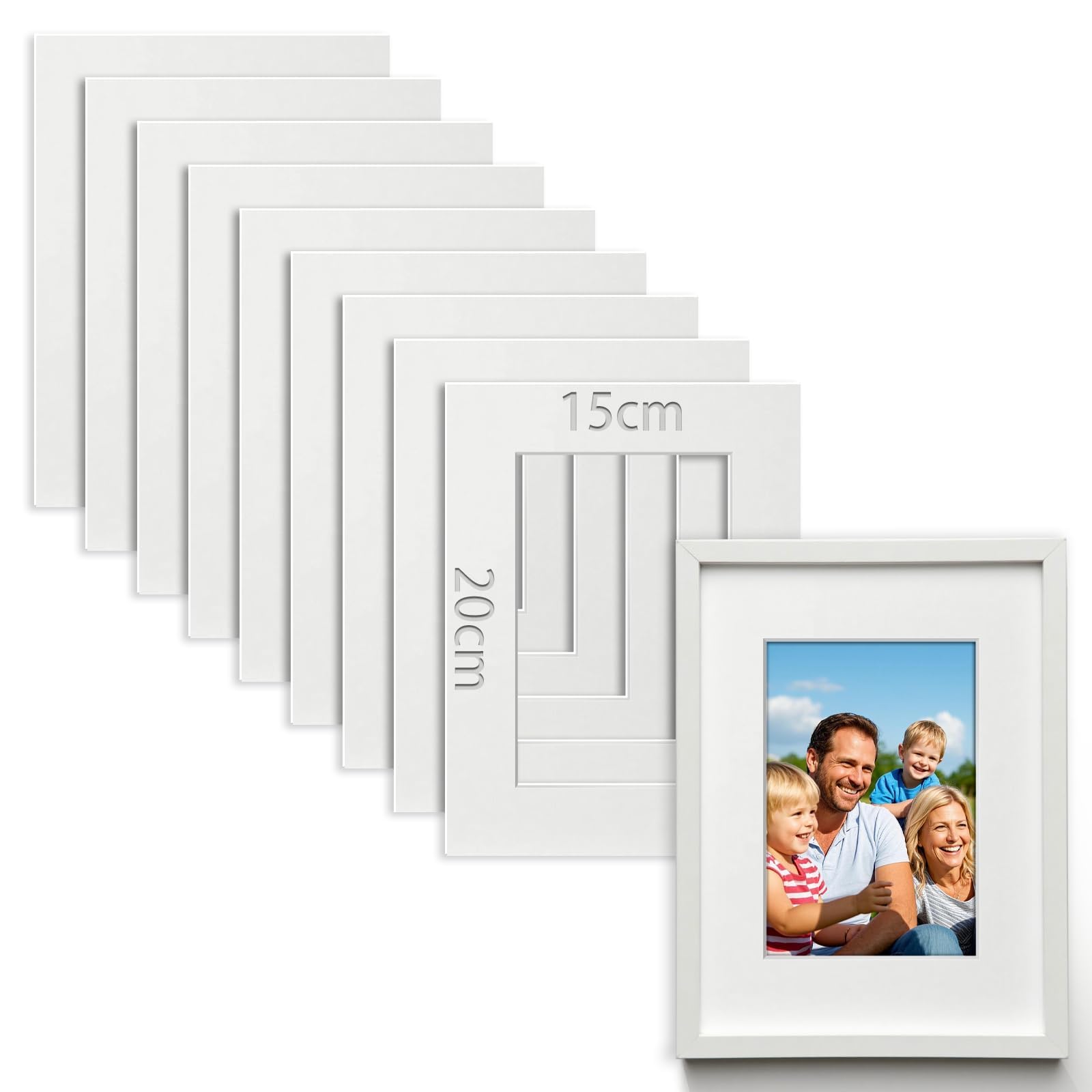 Americanflat Cornice per Foto da 25x35 cm Bianca - Cornice da Parete da 25x35 cm con Passepartout o 35x45 cm Senza Passepartout - Plexiglass e Gancio da Parete Integrati