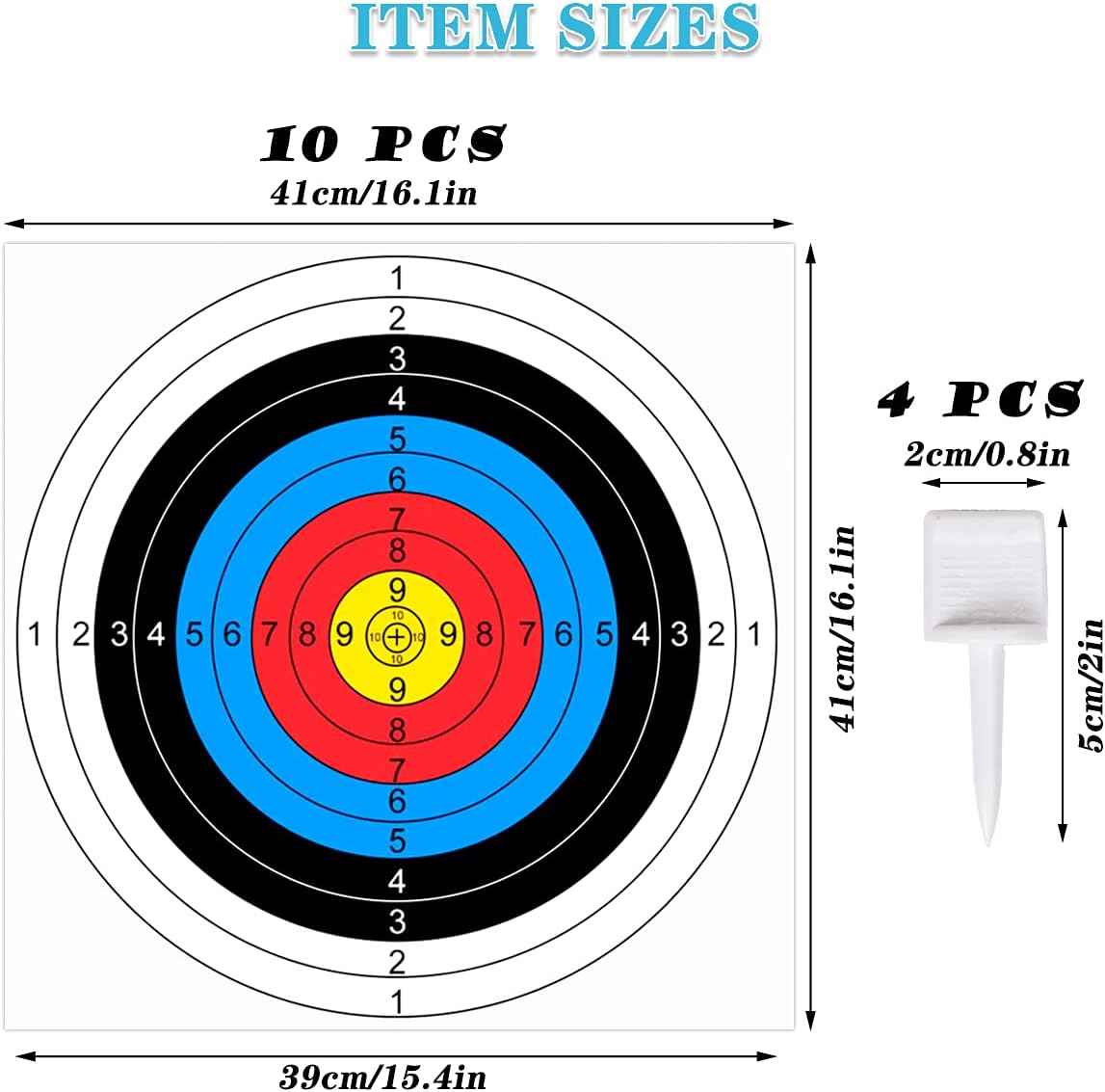 JINGYOU Archery Target Face, 10 Pcs Archery Shooting Paper Target