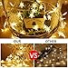 Samyoung 50 LED Star String Lights, Outdoor Twinkle Star Lights Battery Operated Waterproof 17 FT for Party Halloween Christmas New Year Garden Decoration, Warm White