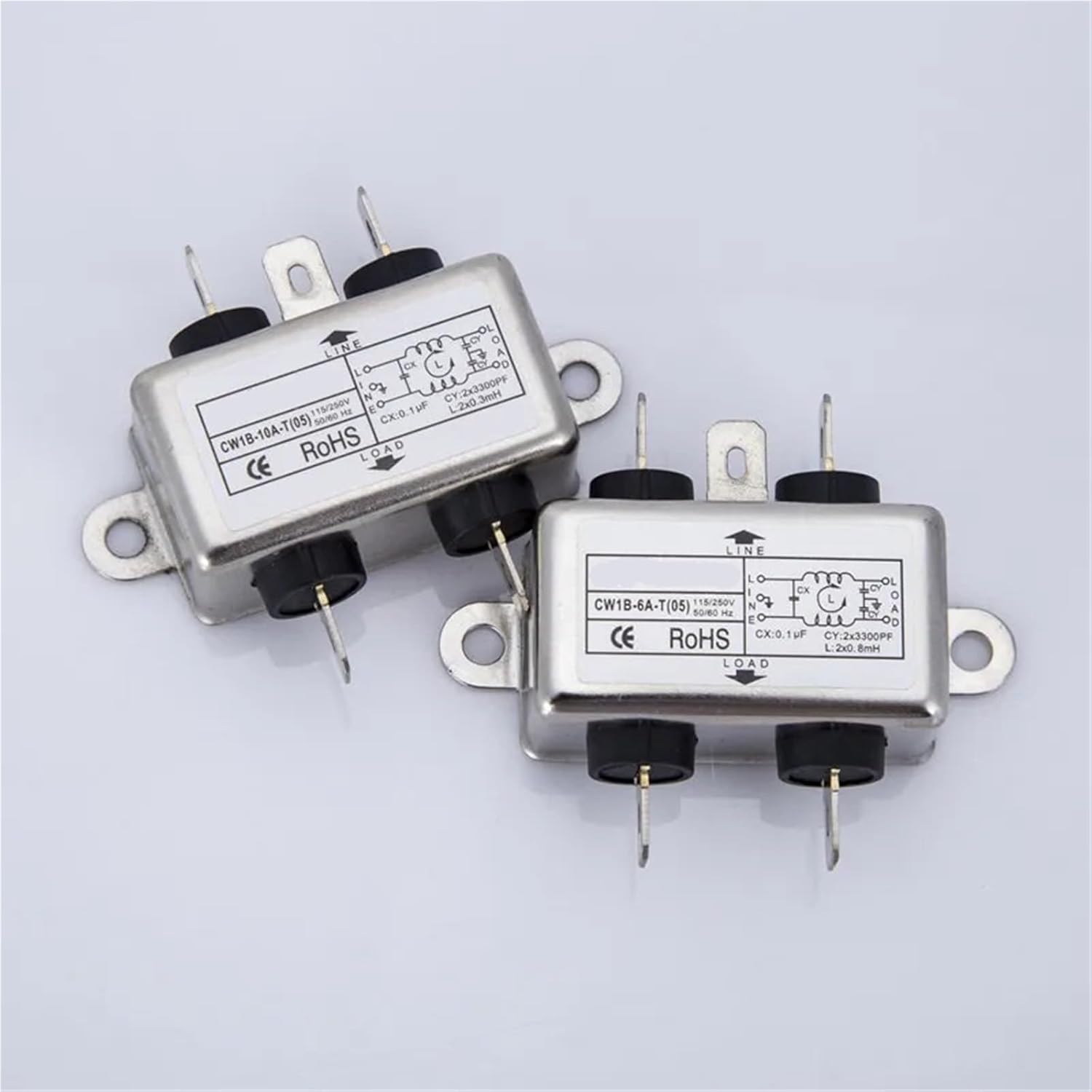 Power EMI Filter CW1B-10A-T 10A 115V 250V CW1B 50/60HZ Connectors