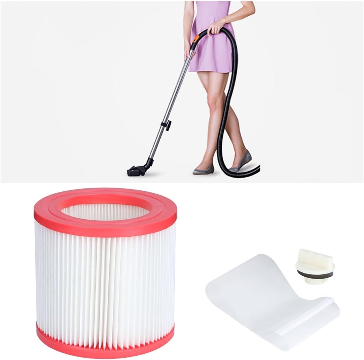 Vacuum Cleaner Replacement Filter+Net With Buckle Accessory,Compatible For YILI 95E/6201/77 12L 18L 20L 30L