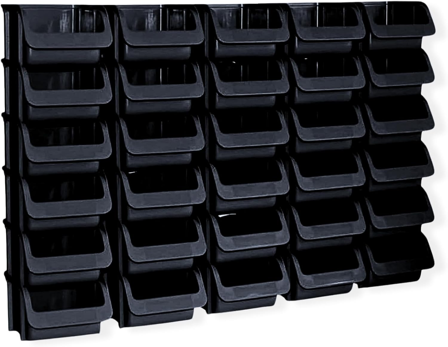 Hünersdorff 30 x Display Boxes - Stacking Box Storage Box Set in Size 1 - Made of Shatterproof Polypropylene (PP) - Recyclate - Ideal for Organiser and Sorting Systems, Wall Plates, Driving Shelf