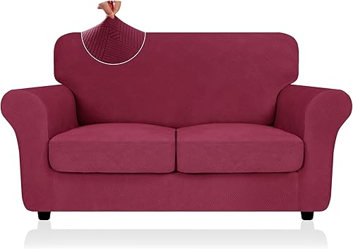 Miniatura 14 de Funda 2026 para sofá de dos plazas XL a rayas, 3 piezas (71"-91"), fundas elásticas gruesas para sofá con cojines 2 XL con banda elástica Nuevo