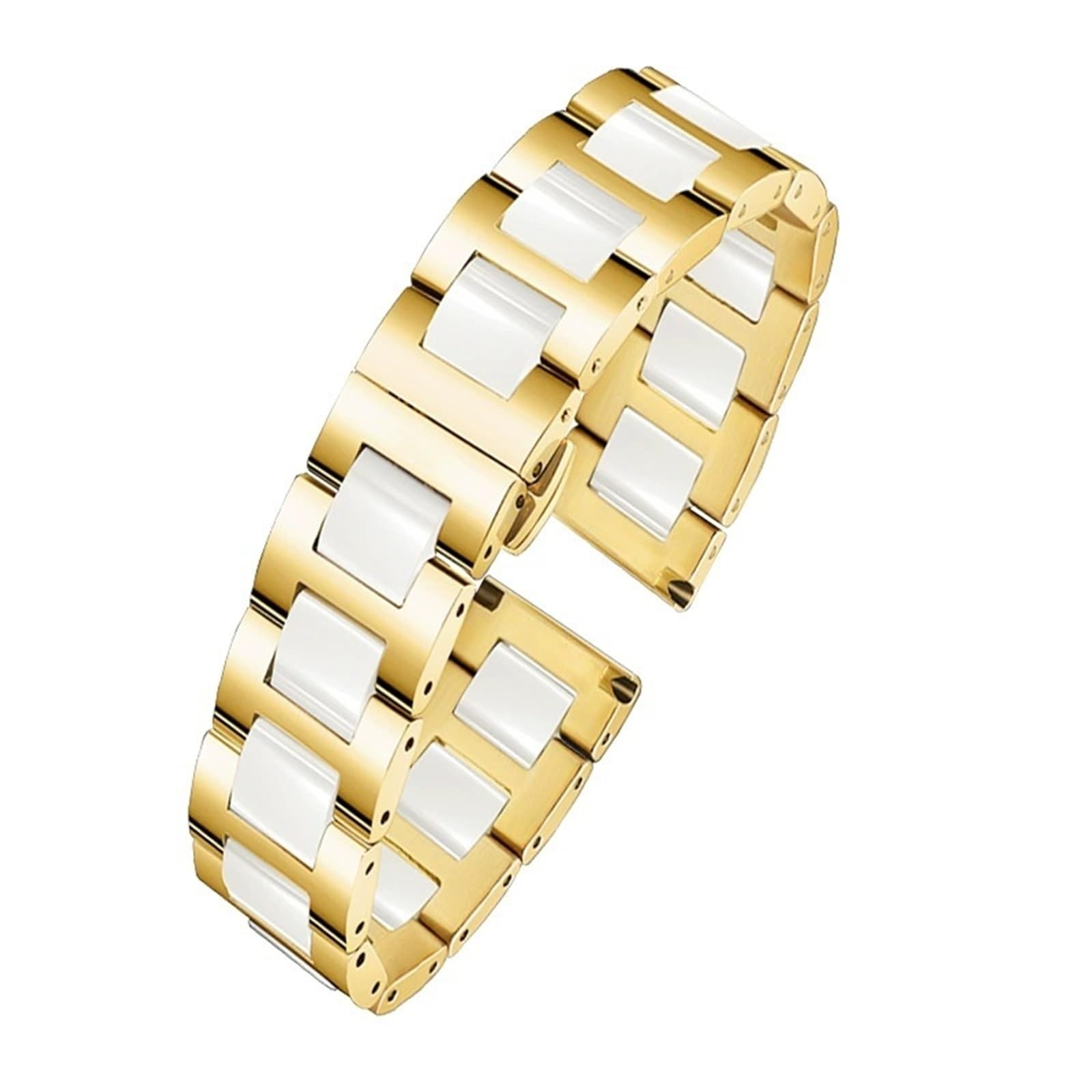Correa de reloj de cerámica, pulsera de repuesto de acero inoxidable, fácil de ajustar, unisex