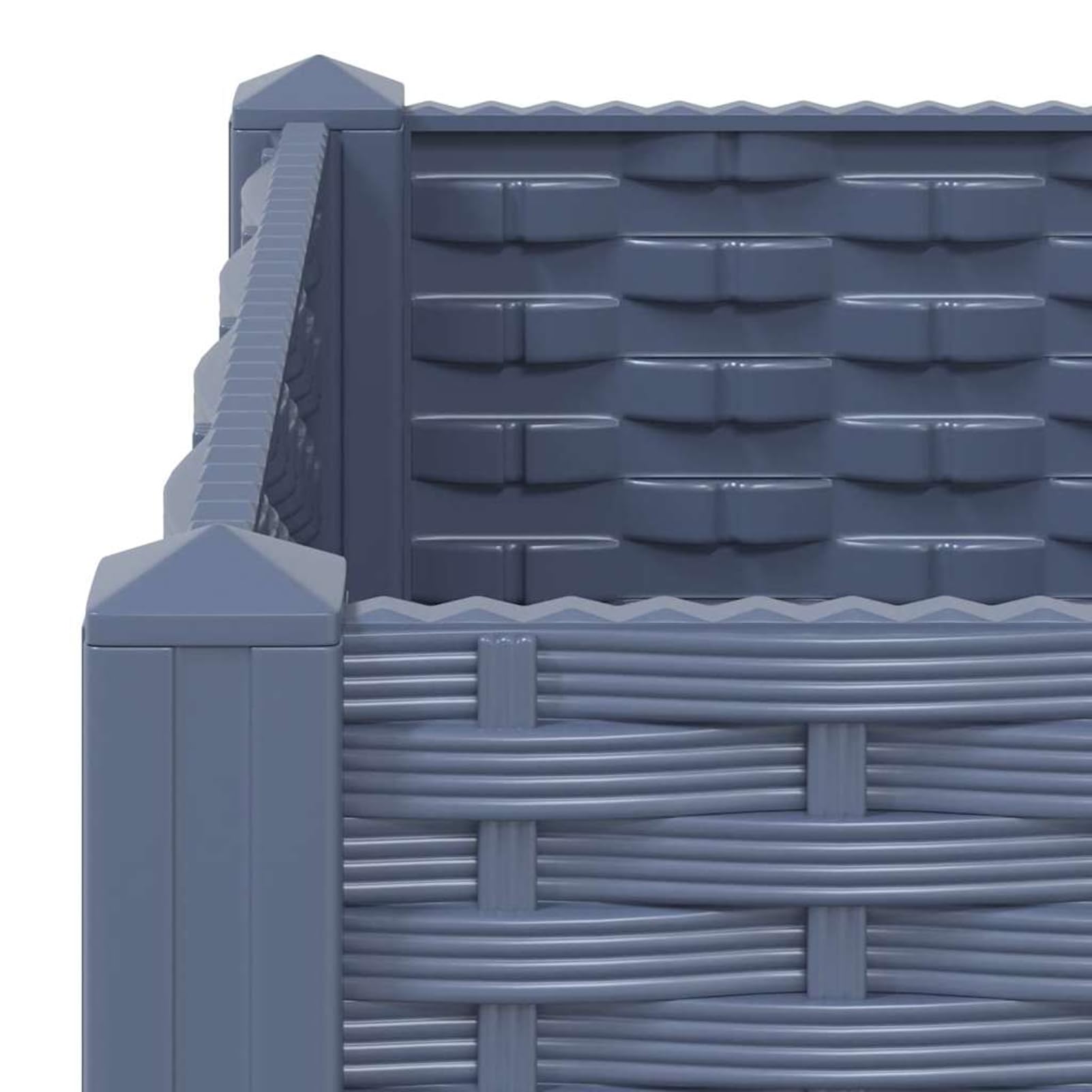 Homgoday Aiuola Rialzata in Polipropilene, 160x40x38 cm, Blu-Grigio, Perfetta per Giardino, Balcone o Terrazza