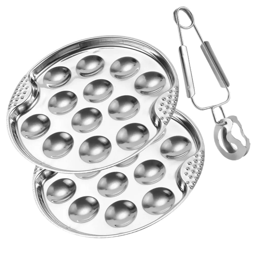 Plaque de cuisson d'escargots en inox robuste avec 12 compartiments pour repas français