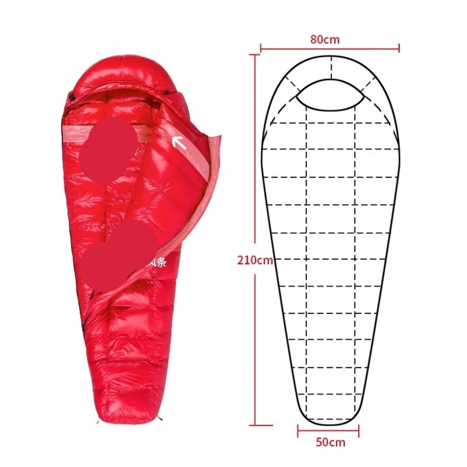 Sacco A Pelo da Campeggio White Goose Down Sleeping Bag Camping Sleeping Bag Goose Down Filled Men Sleeping Bag Warm for Travel Hiking Bag per Campeggio, Viaggi