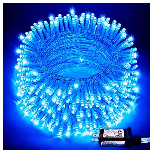 37+ Stunning Blue Christmas Decor Ideas for a Festive Winter Wonderland 5 JMEXSUSS Blue Christmas String Lights Indoor Outdoor, 66ft 200 LED Blue String Lights Clear Wire Plug in, 8 Modes Waterproof Christmas Lights for Halloween Tree Party Bedroom Wall Christmas Decoration