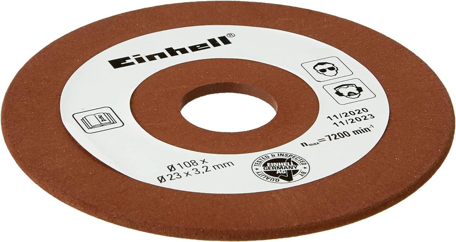 Einhell 4499920 Ostrzałka, Czerwony/Czarny, 255 mm x 220 mm & Einhell 4500076 Tarcza Szlifierka, Brązowy, ‎54.99 x 30 x 35 cm; 58.97 g, 3.2 mm, 1 Sztuka