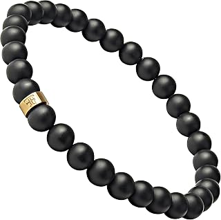 Forge & Foundry Andalus Men's Matte Black Solid Onyx Beaded Bracelet