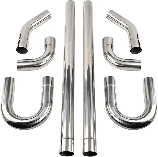 BIGREAT 3'' Inch DIY Custom Mandrel Exhaust Pipe Tube Pipe Industry Pipe,48'' Straight Pipe,3'' OD Straight & Mandrel Bend Pipe(45/90/180 Degree) Kit,T304 Stainless Steel,Universal Fitment-8PCS