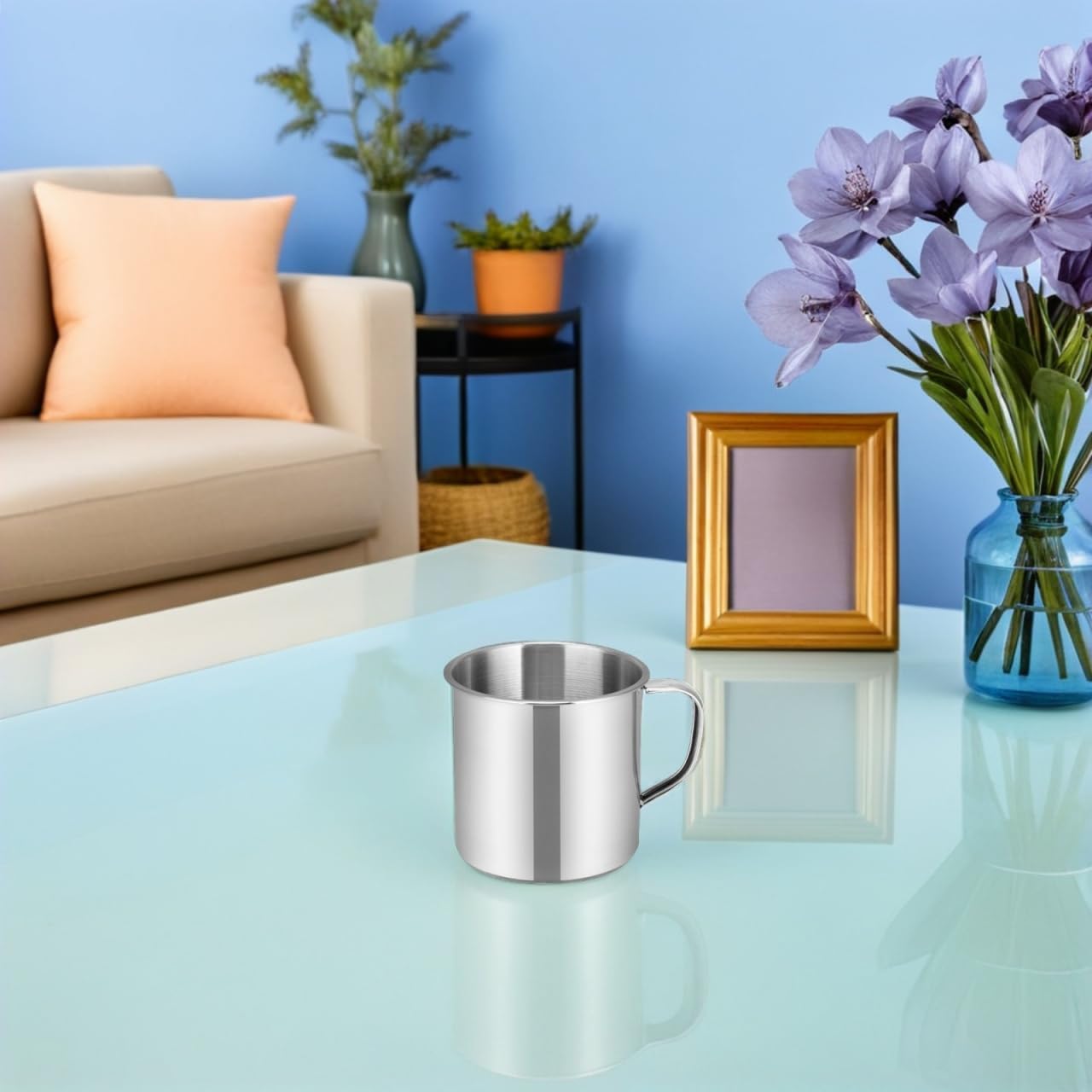 Luxshiny Multipurpose Stainless Steel Water Mug for Kids 2.36X2.36X2.16In Lightweight Unbreakable Camping & Outdoor Drinking Cup - Image 7