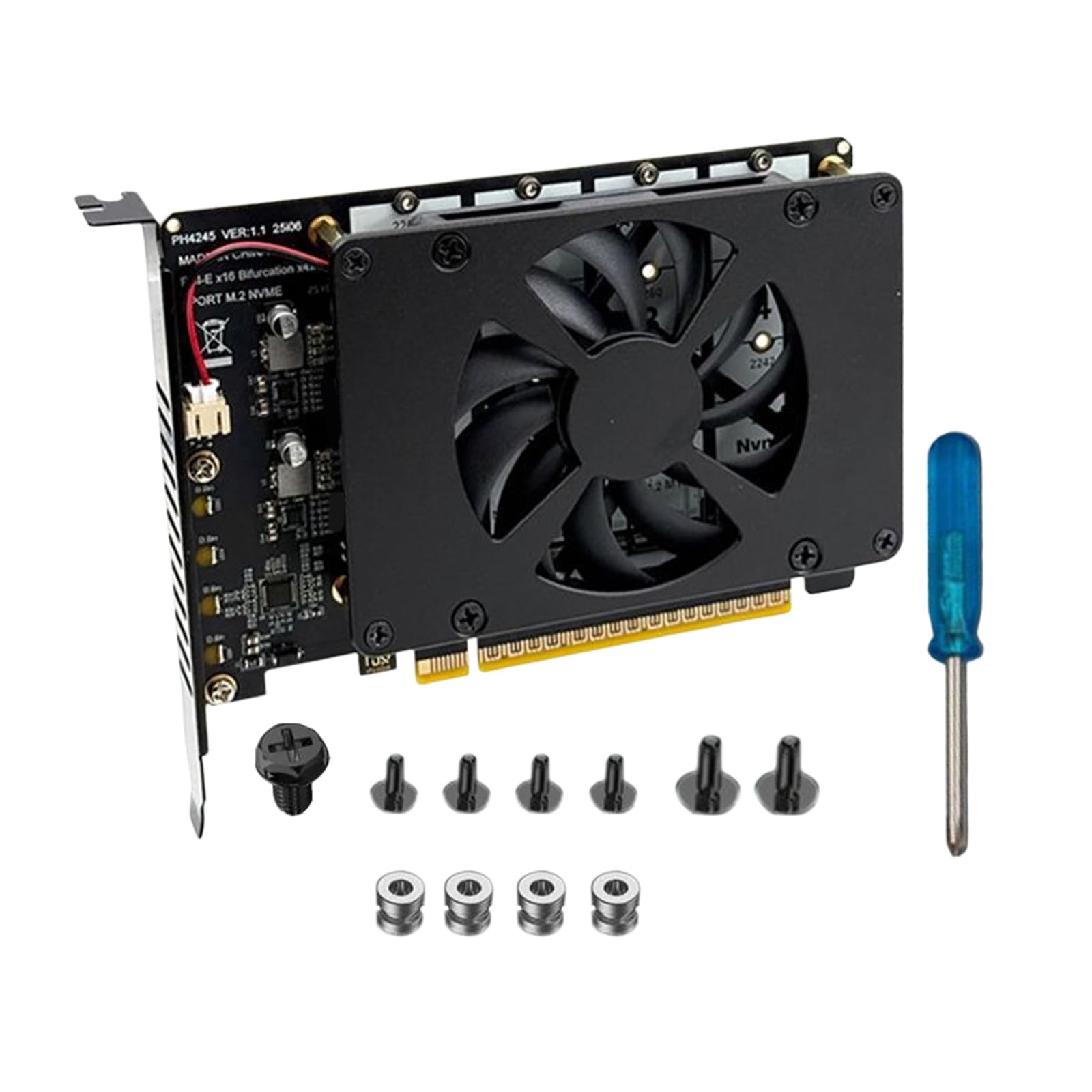 Scheda di espansione PCIe X16 supporta scheda di espansione NVMe PCIe X16 con ventola di raffreddamento per adattatore di capacità di archiviazione