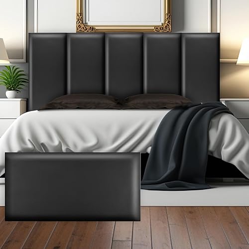 Hanaive Paneles de pared tapizados con cabecero de 23.6 x 11.8 pulgadas para cama individual, Queen y King, panel de pared 3D anticolisión,