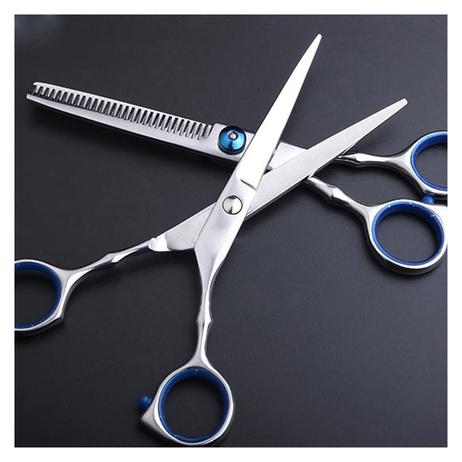 Ciseaux de Coiffure Professionnels, Outils de Coiffure, kit d'outils de barbier, Ciseaux à effiler, Ciseaux de coiffage, Acier Inoxydable, Rouge et Blanc