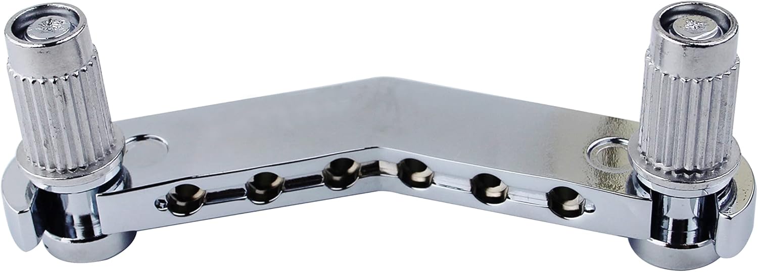 Guyker Guitar Stop Bar Tailpiece GK21 with Anchors and Studs + GM005 Tune-O-Matic Roller Saddle Guitar Bridge Compatible with Les Paul LP SG Electric Guitar (Chrome)