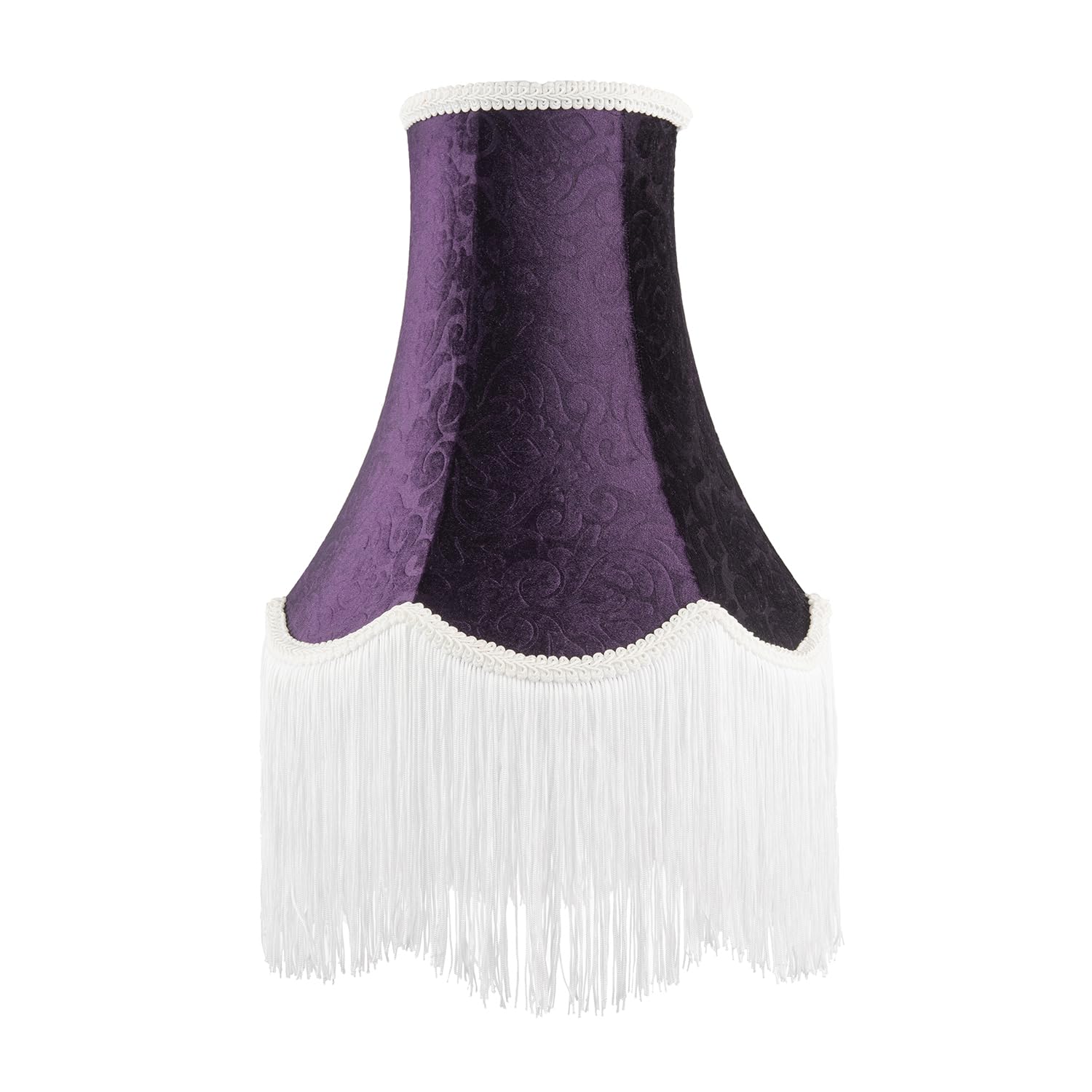 Happy Homewares Purple Victorian Styled Vintage Tall Lamp Shade In Floral Velvet