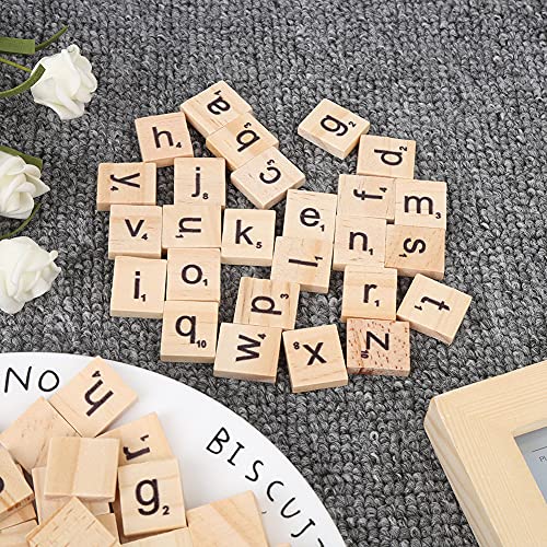 Wooden Tiles, 2 Set Wood Letter Tiles Letters Crafts English Words miniatura 5