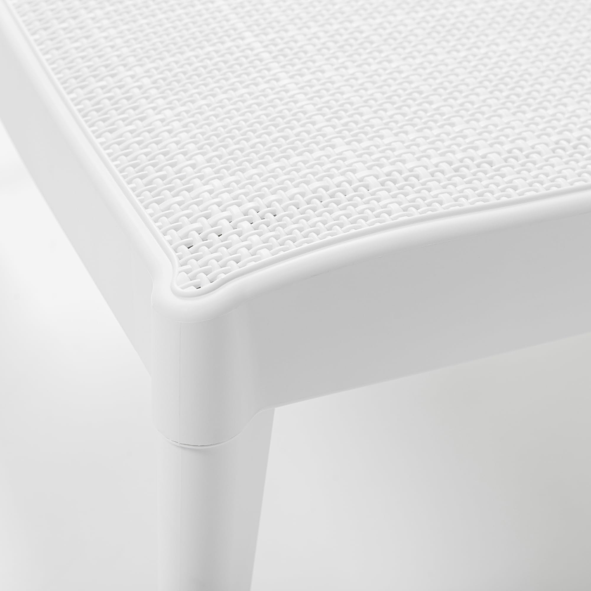 Toomax Sirolo tumbona de tomar el sol color blanco efecto ratán, tumbona de jardín en plástico resistente anti-UV 60x186x29h cm, con respaldo ajustable, para exteriores, terraza y piscina