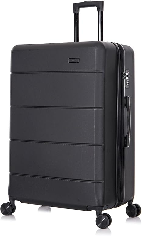 review InUSA ELYSIAN Luggage with Spinner Wheels | Durable Lightweight Hardside Suitcase, Travel bag with Handle and Trolley, 28-Inch Large Checked luggage | Black