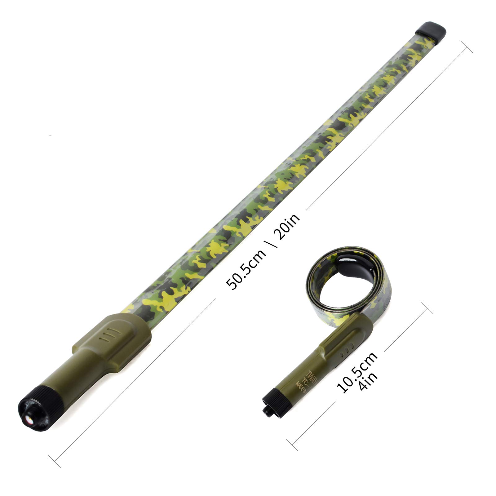 TWAYRDIO 50.5cm Escáner portátil Antena VHF/UHF Dual Band 144/430Mhz SMA-Female Antena para Kenwood TK-360 TK-370 Baofeng/Pufeng UV-5R BF-F8+ SMA Macho Jamón Radio Transceptor (camuflaje y verde)