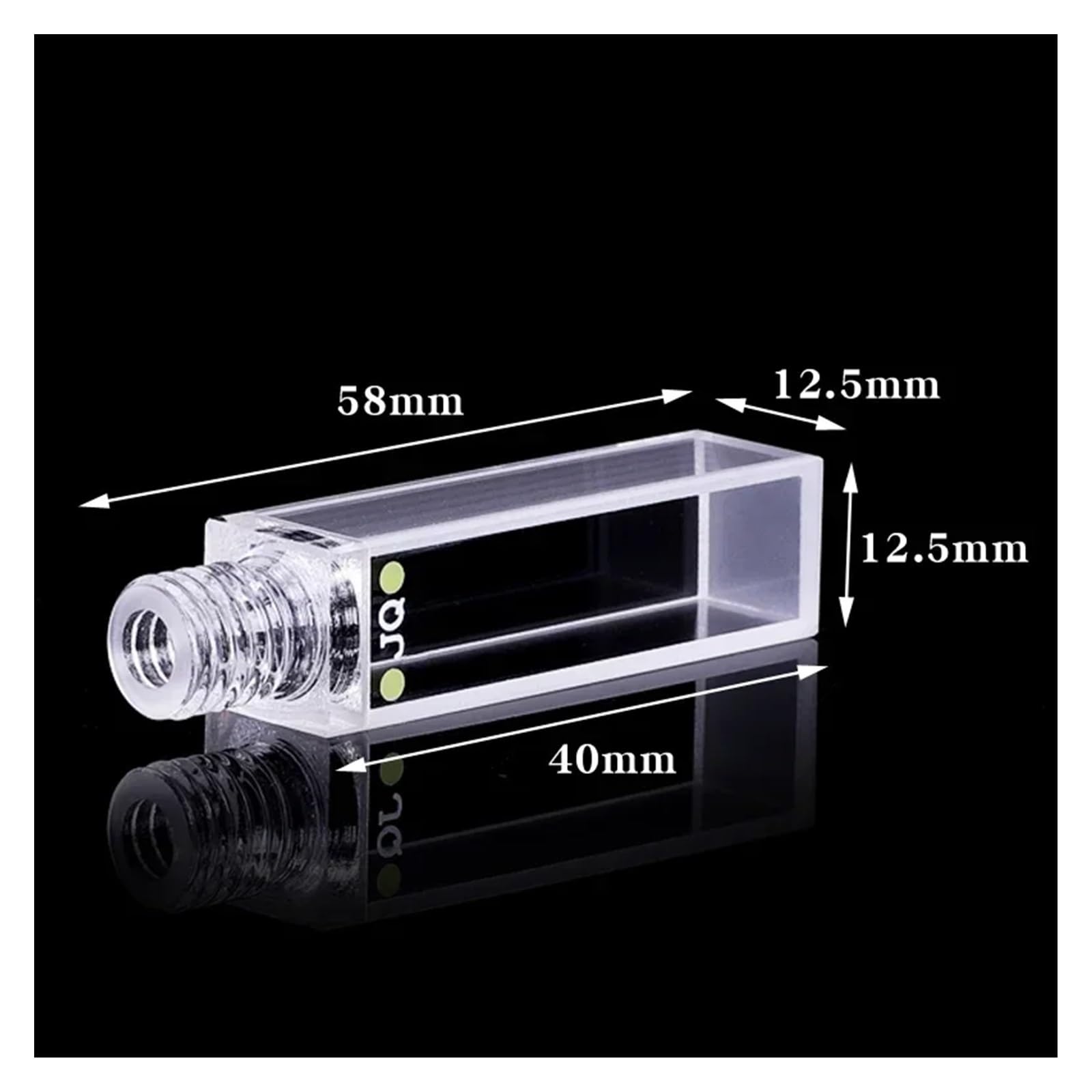 Cuvetta for fluorescenza al quarzo da 10 mm con tappo a vite