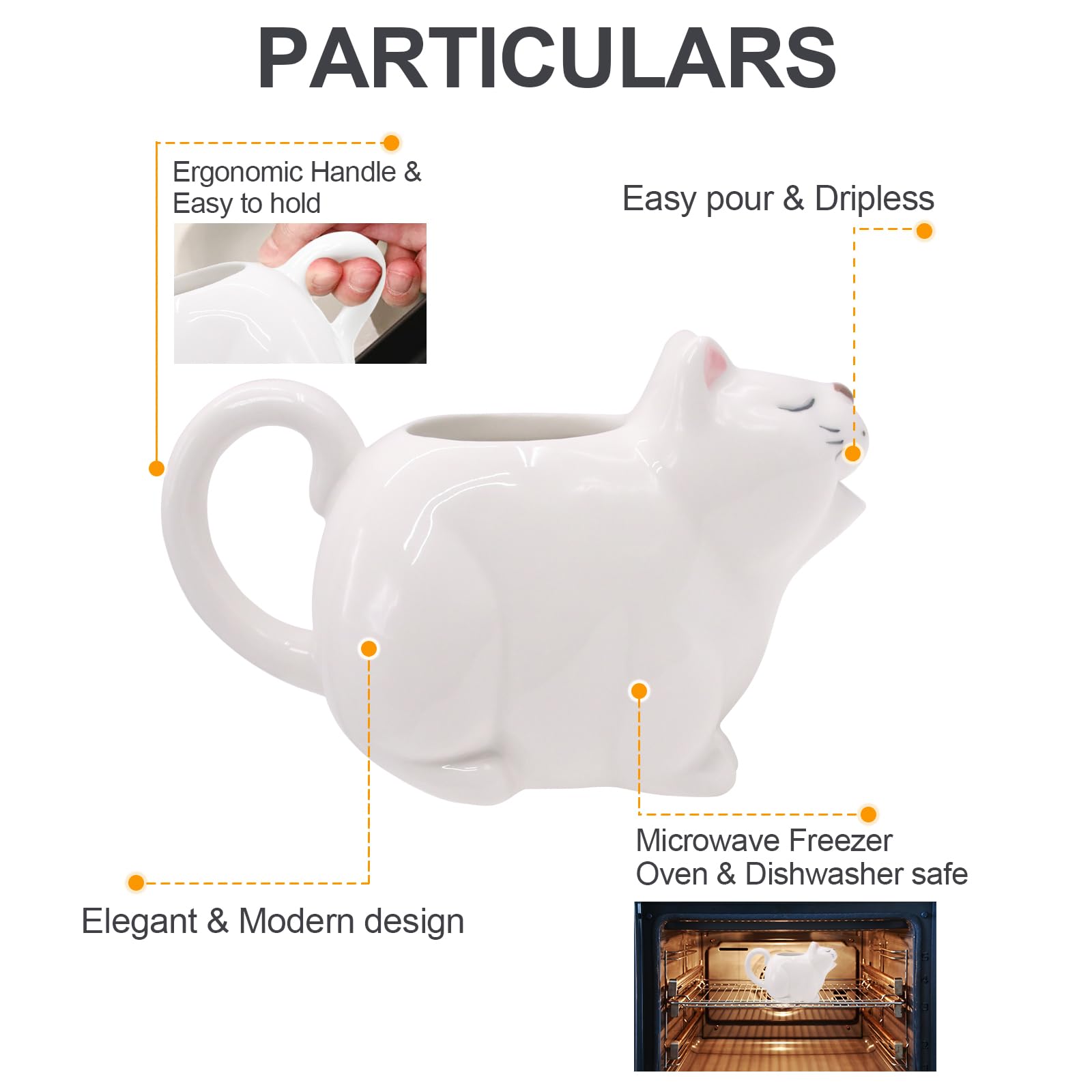 Amazon.com | ISTOOLL Large 23Oz Cat Gravy Boat,With Hand Painted