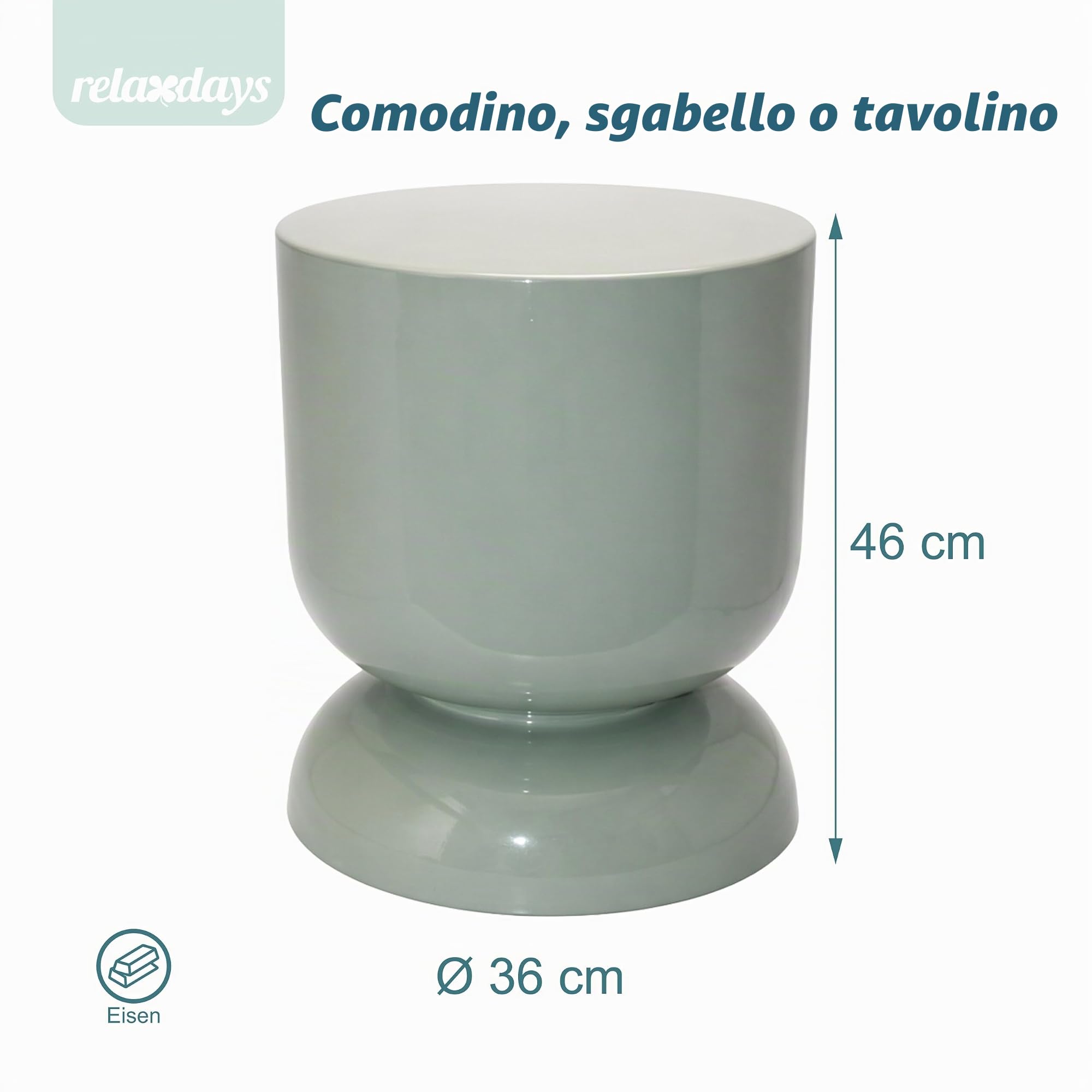 Relaxdays Tavolino & Sgabello, Design a Clessidra, Oggetto Decorativo per Soggiorno, HxD: 46 x 36